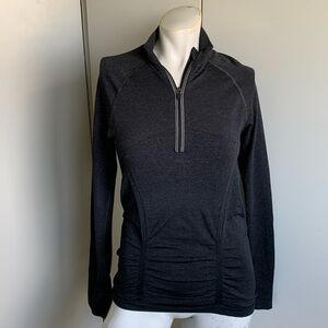 Athleta Fast Track 1/4 zip charcoal pullover
